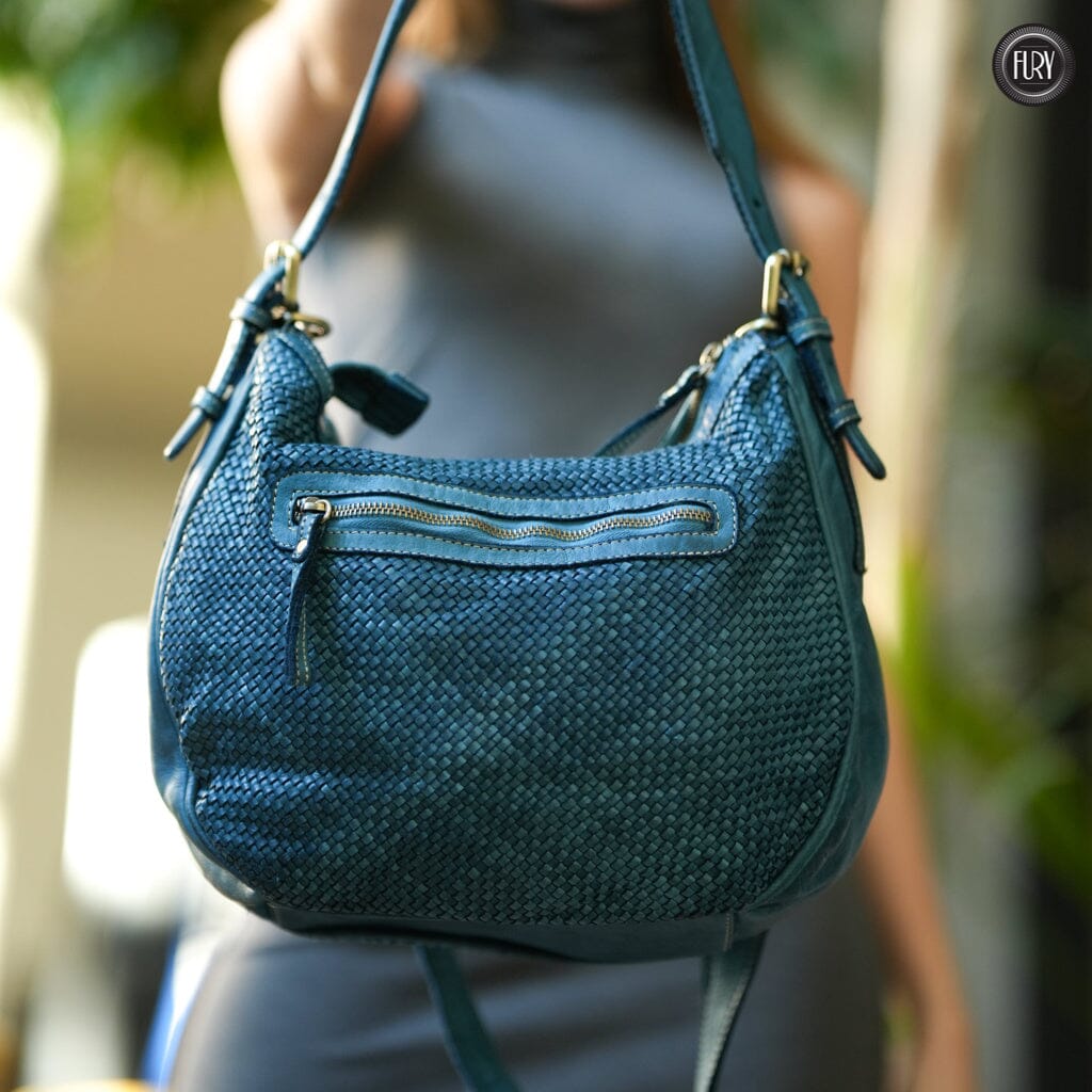 Borsa a spalla Ginger in pelle intrecciata - Fury