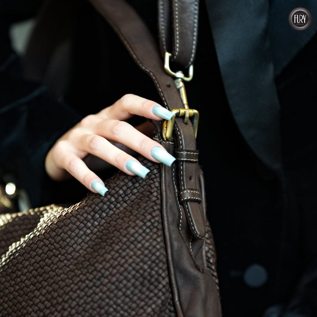 Borsa a spalla Ginger in pelle intrecciata - Fury