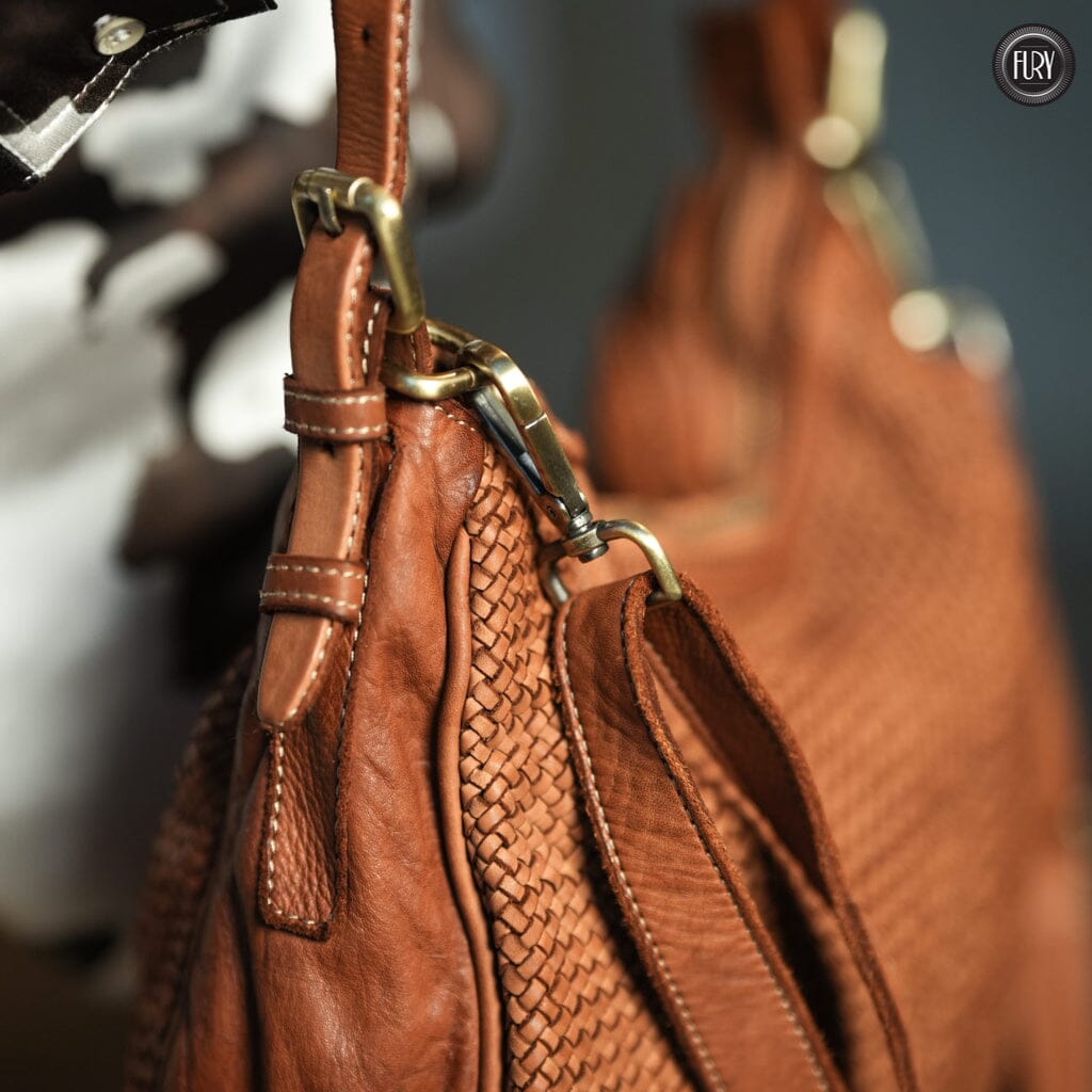 Borsa a spalla Ginger in pelle intrecciata - Fury