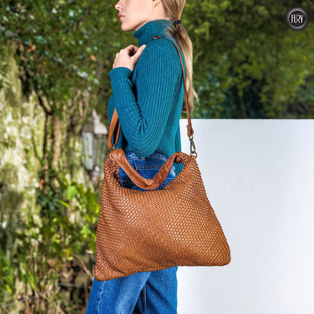 Borsa Anastasia in pelle intrecciata - Fury