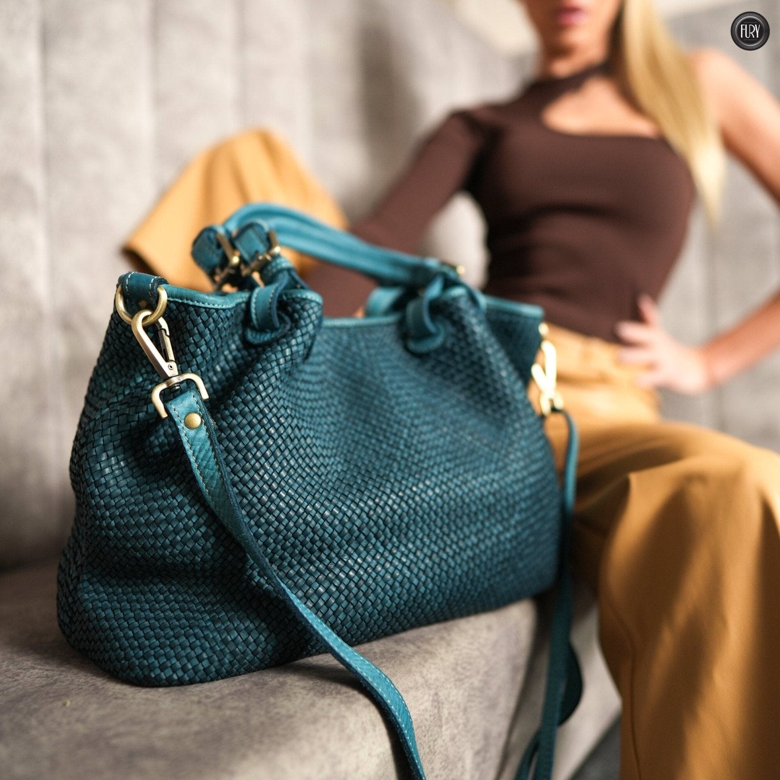 Borsa Talia in pelle intrecciata - Fury