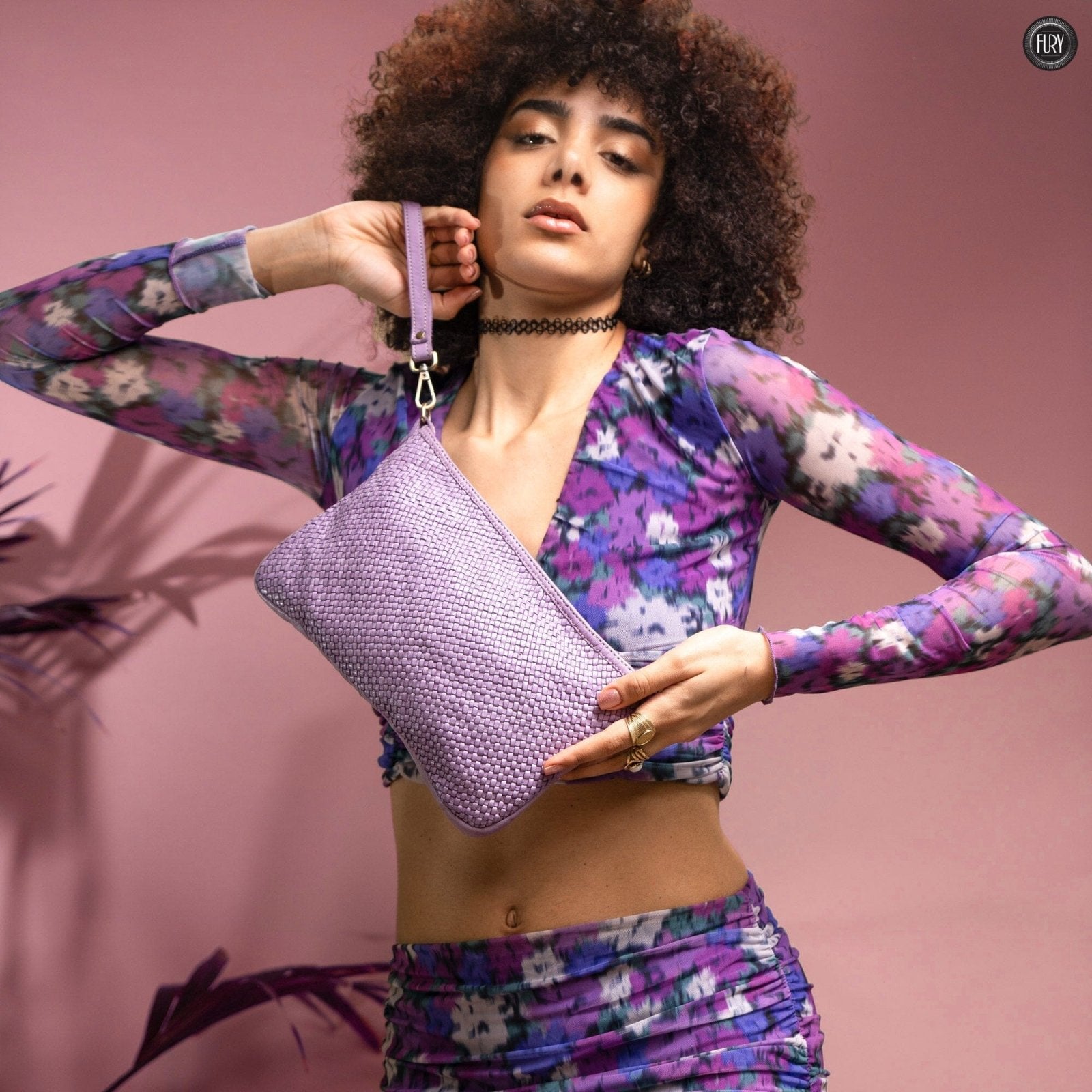 Pochette Diana in pelle intrecciata - Fury