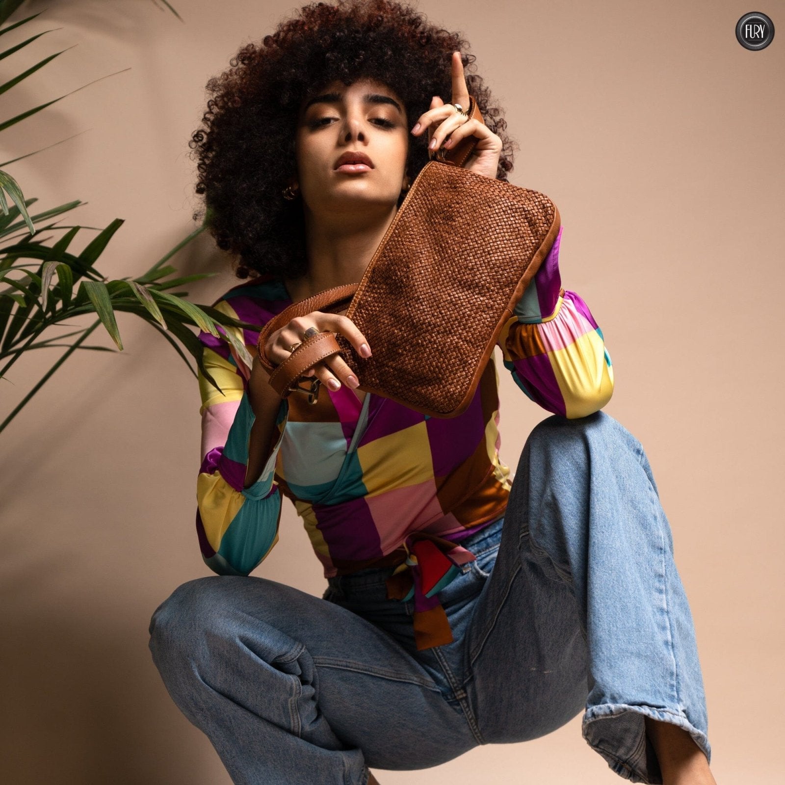 Pochette Diana in pelle intrecciata - Fury