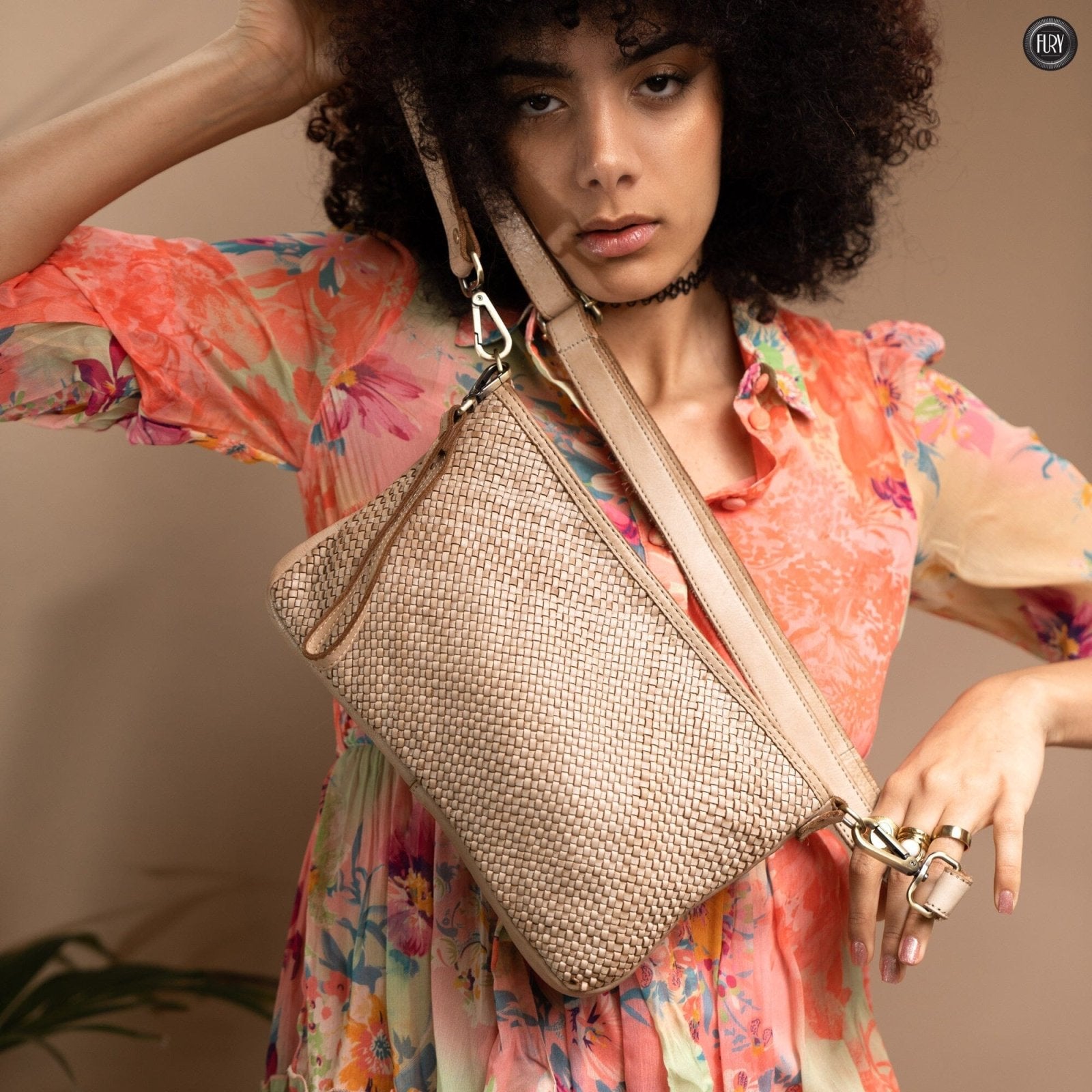 Pochette Diana in pelle intrecciata - Fury