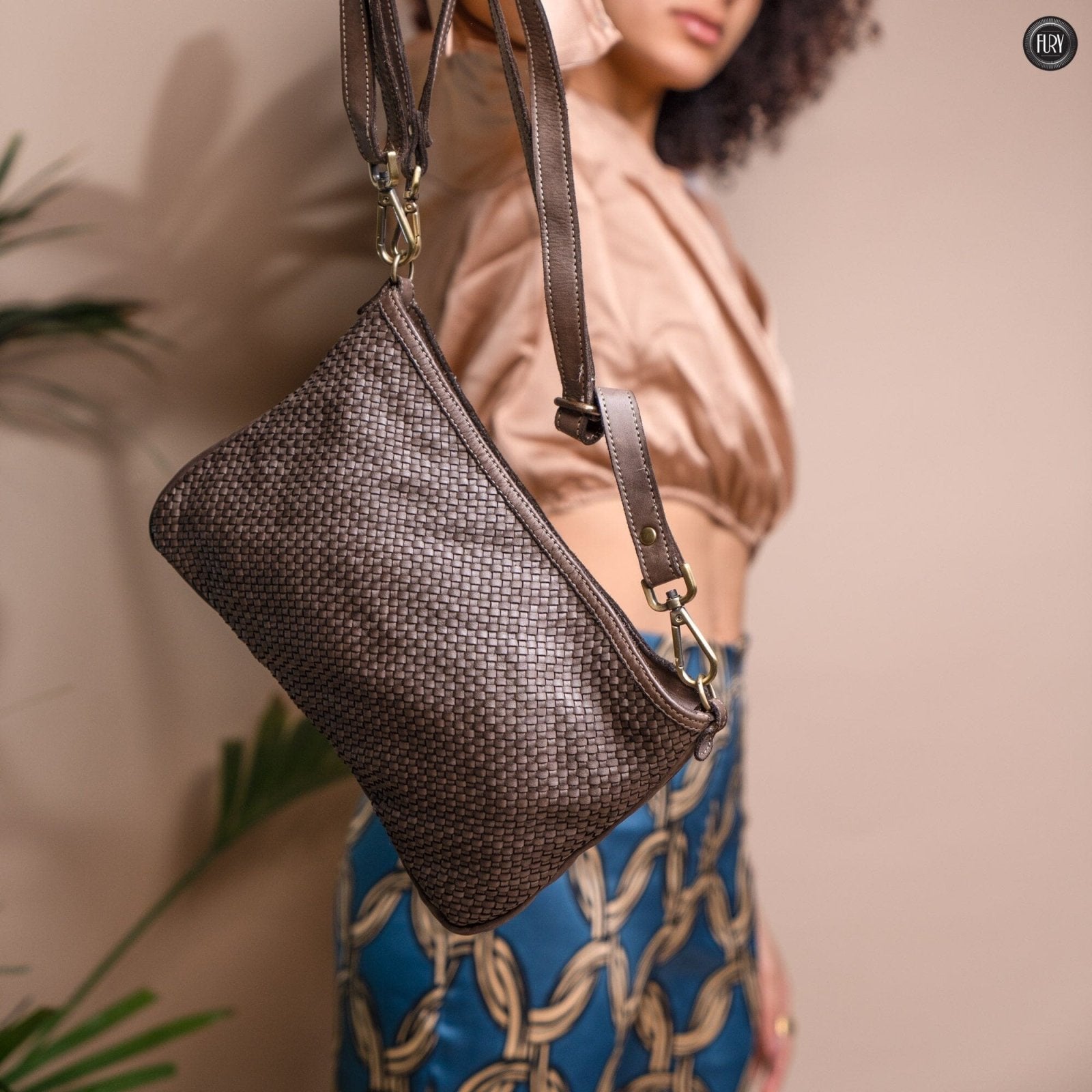 Pochette Diana in pelle intrecciata - Fury