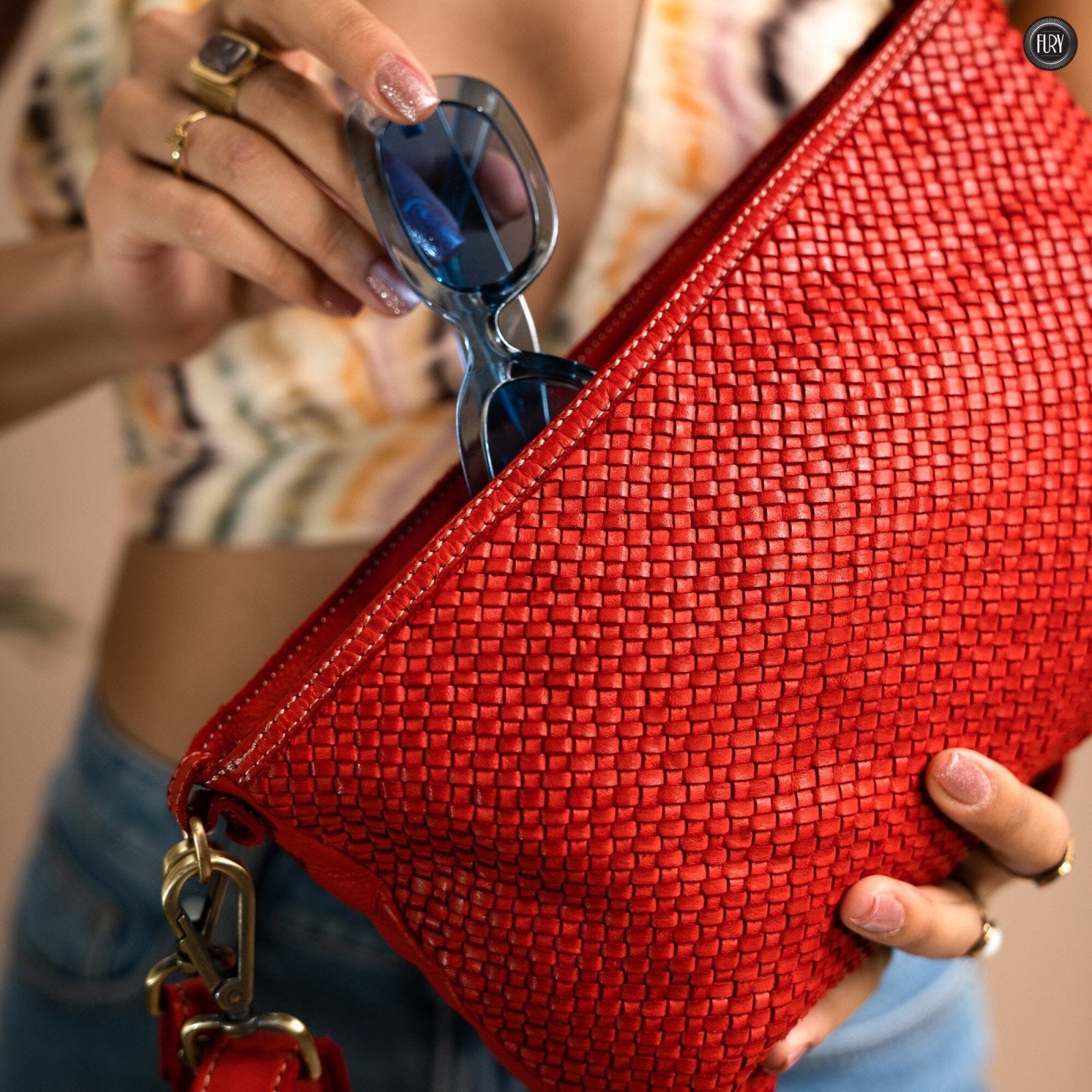 Pochette Diana in pelle intrecciata - Fury