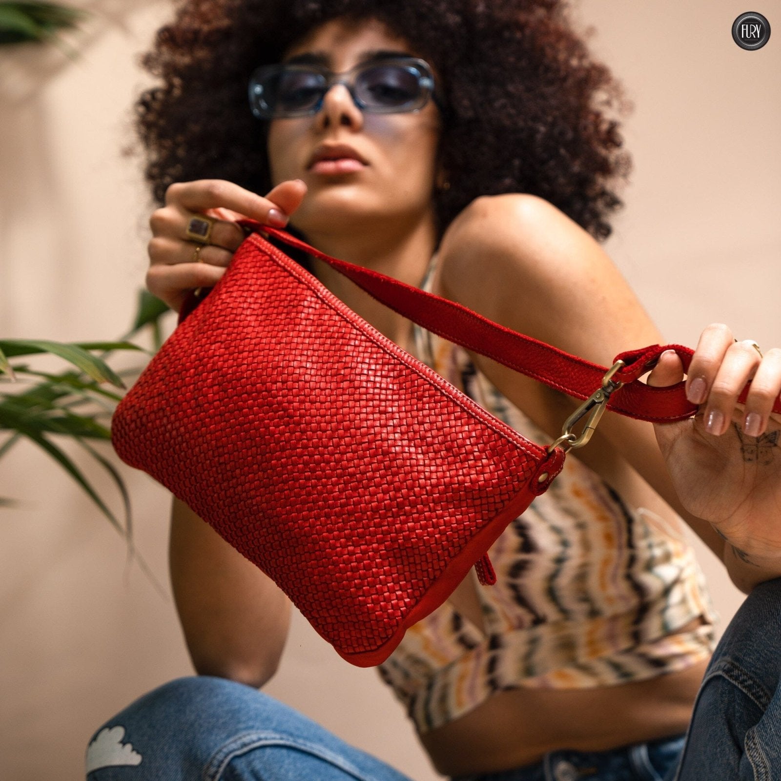 Pochette Diana in pelle intrecciata - Fury