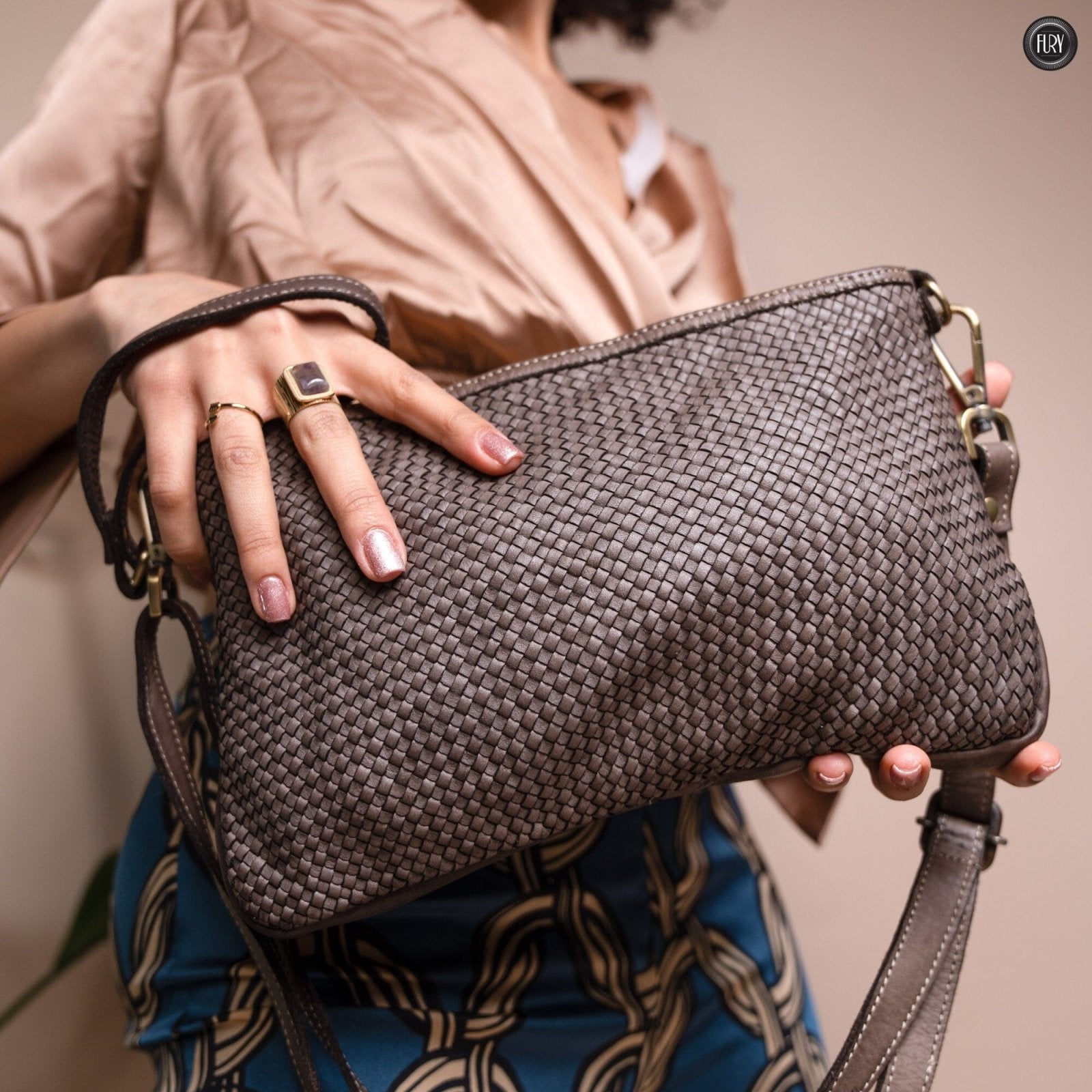 Pochette Diana in pelle intrecciata - Fury