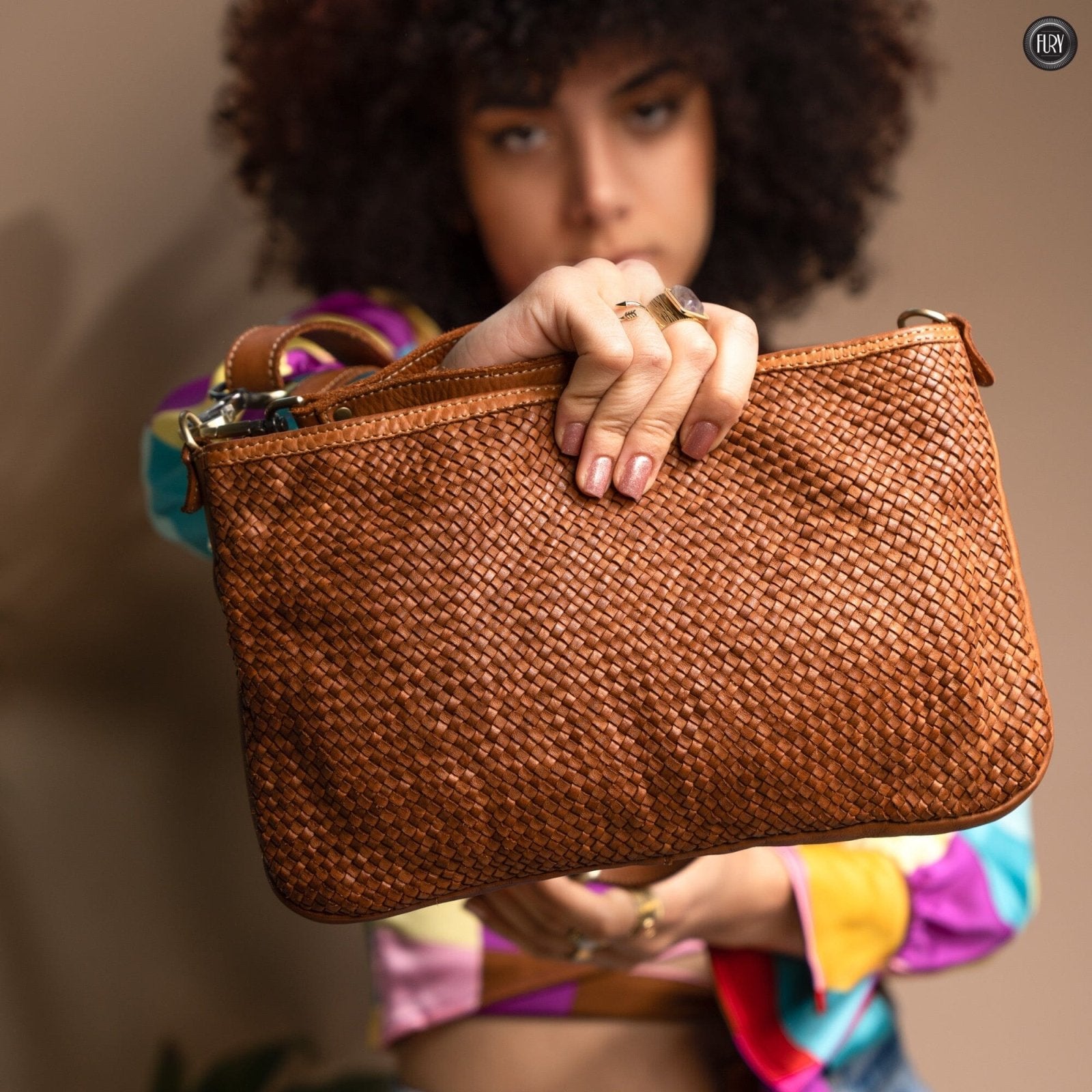 Pochette Diana in pelle intrecciata - Fury