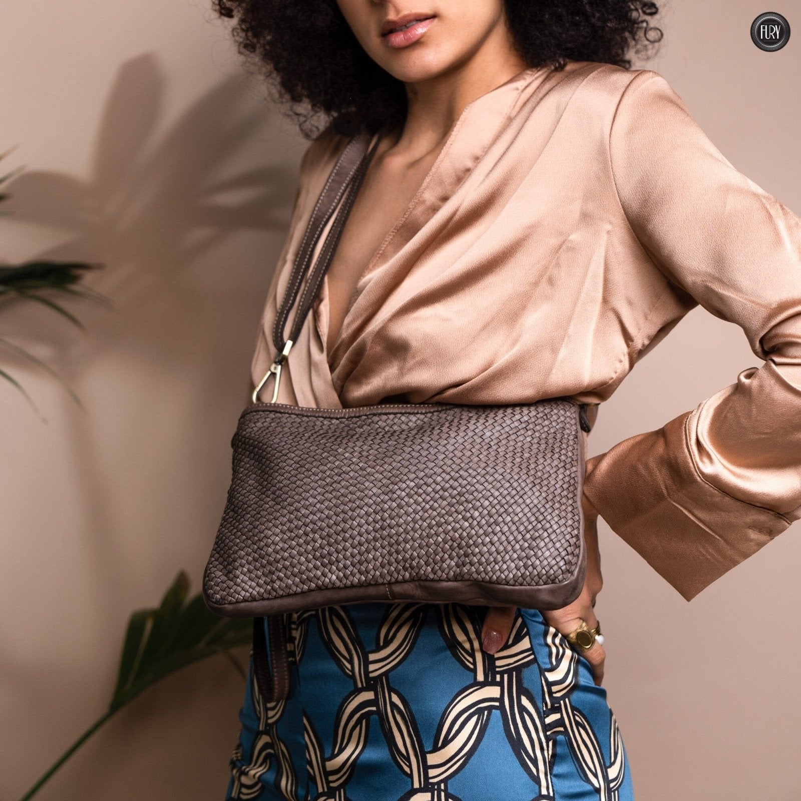 Pochette Diana in pelle intrecciata - Fury