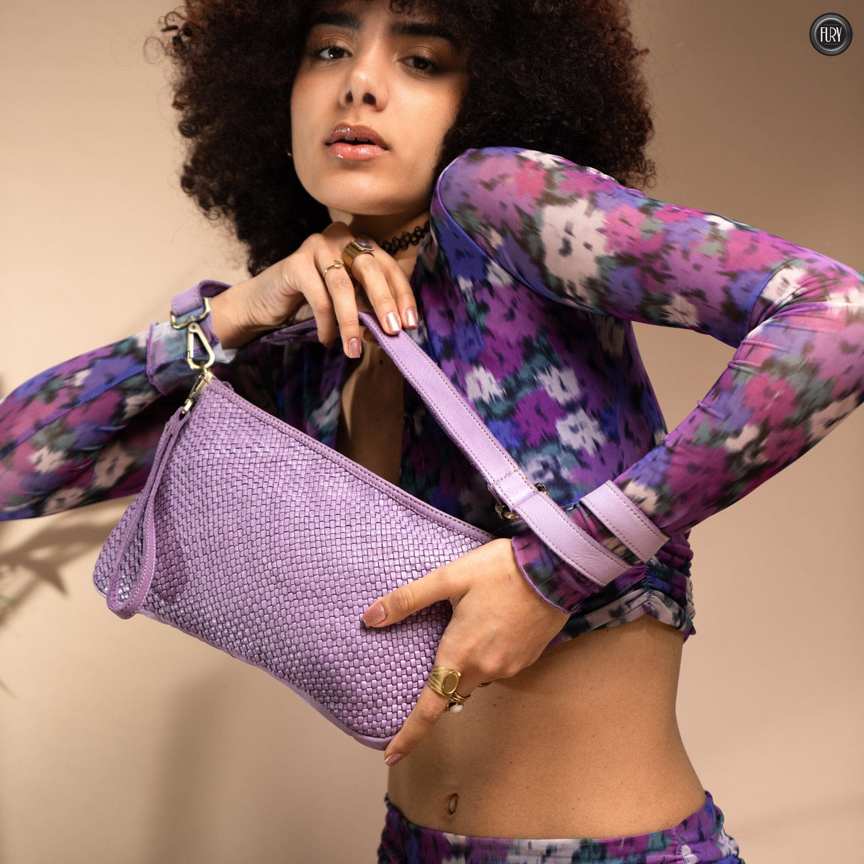 Pochette Diana in pelle intrecciata Fury