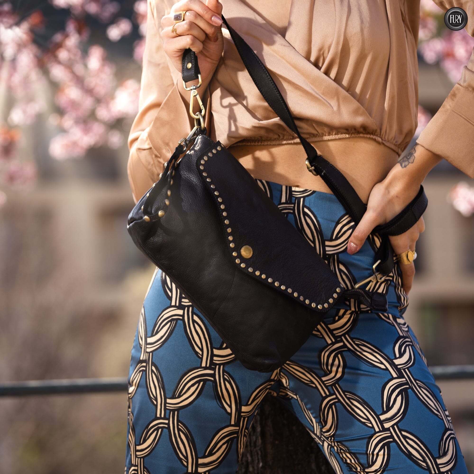 Pochette large in pelle Fury Bags