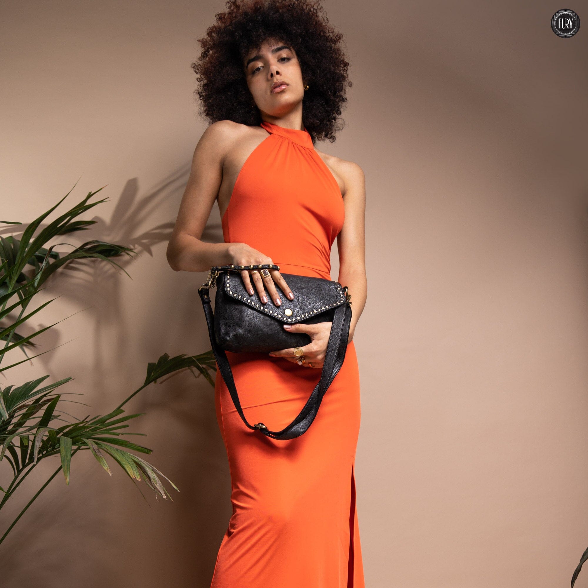 Pochette large in pelle Fury Bags