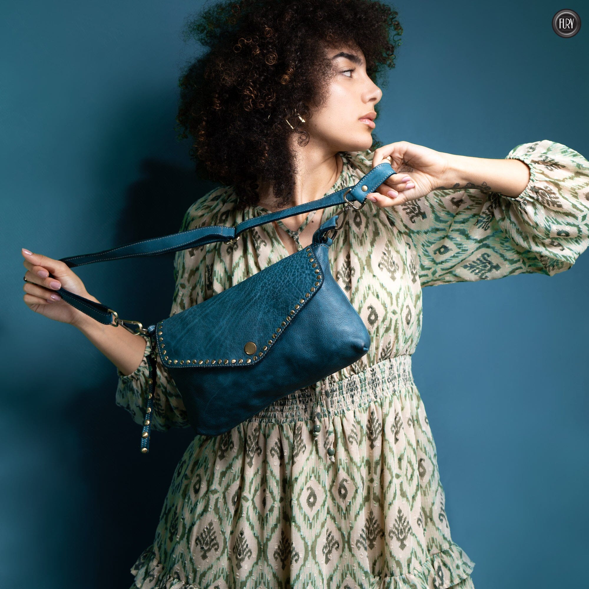 Pochette large in pelle Fury Bags