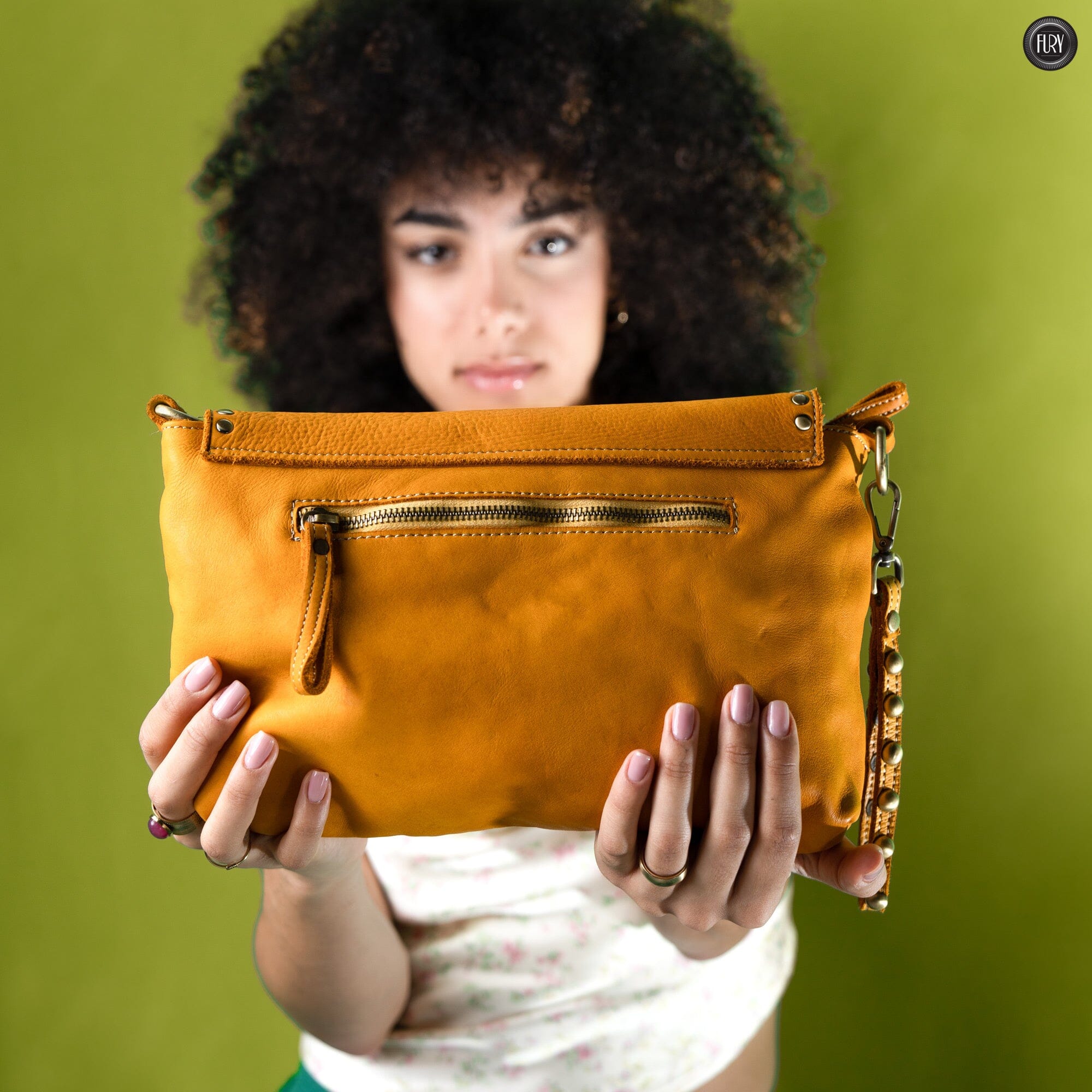 Pochette large in pelle Fury Bags