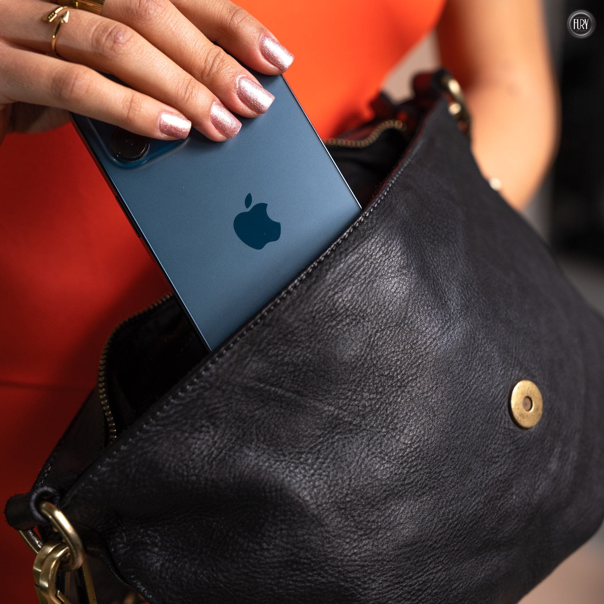 Pochette large in pelle Fury Bags