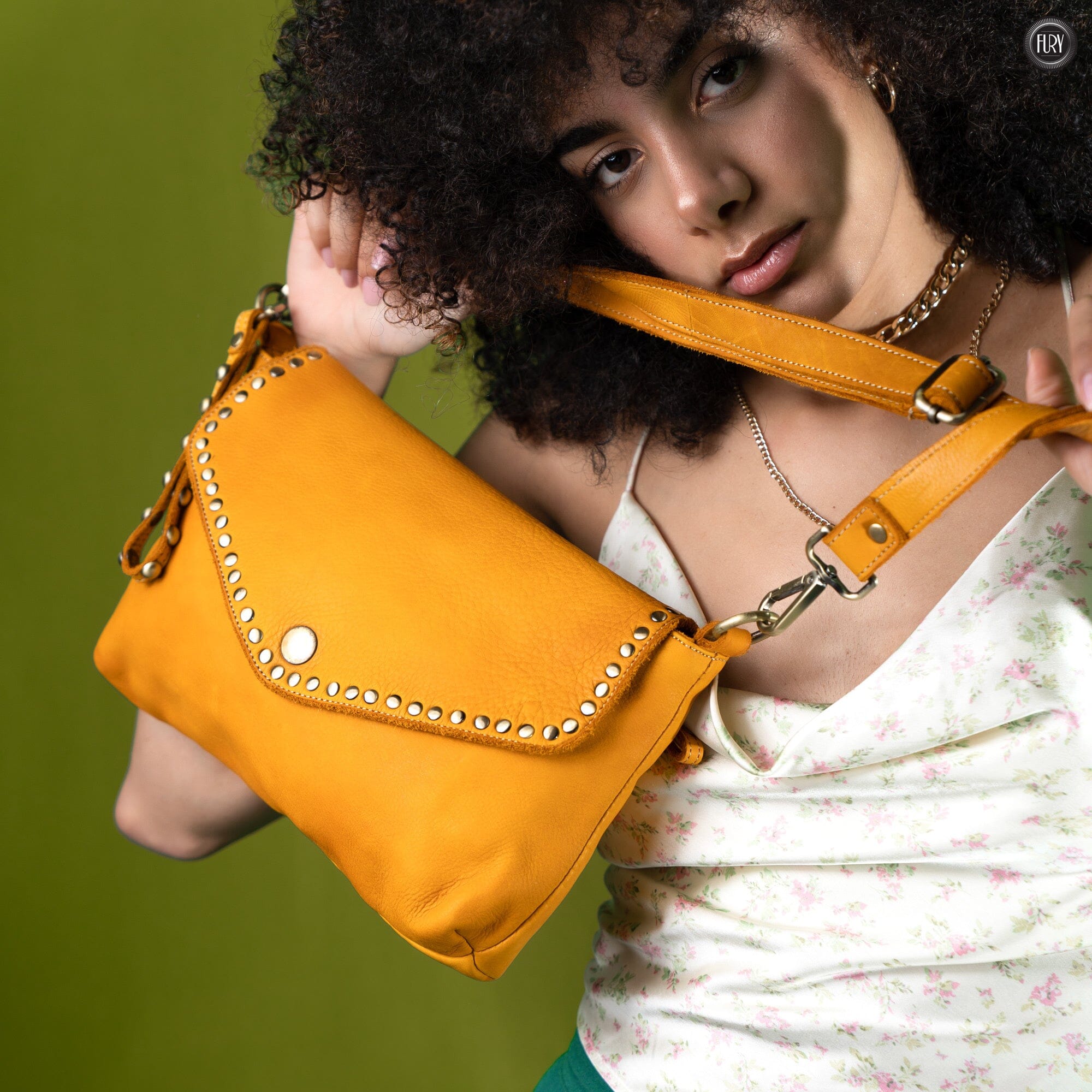 Pochette large in pelle Fury Bags