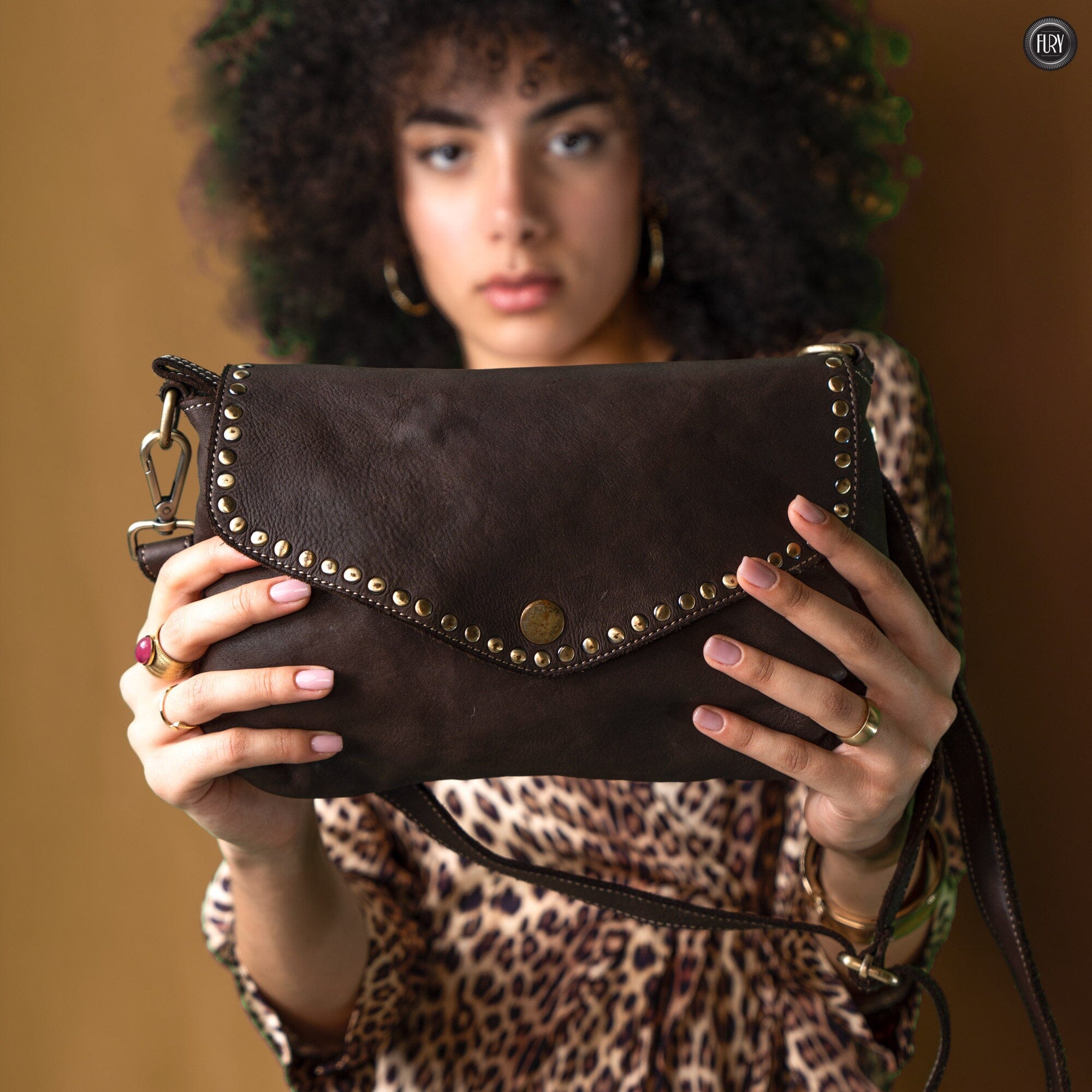 Pochette large in pelle Fury Bags