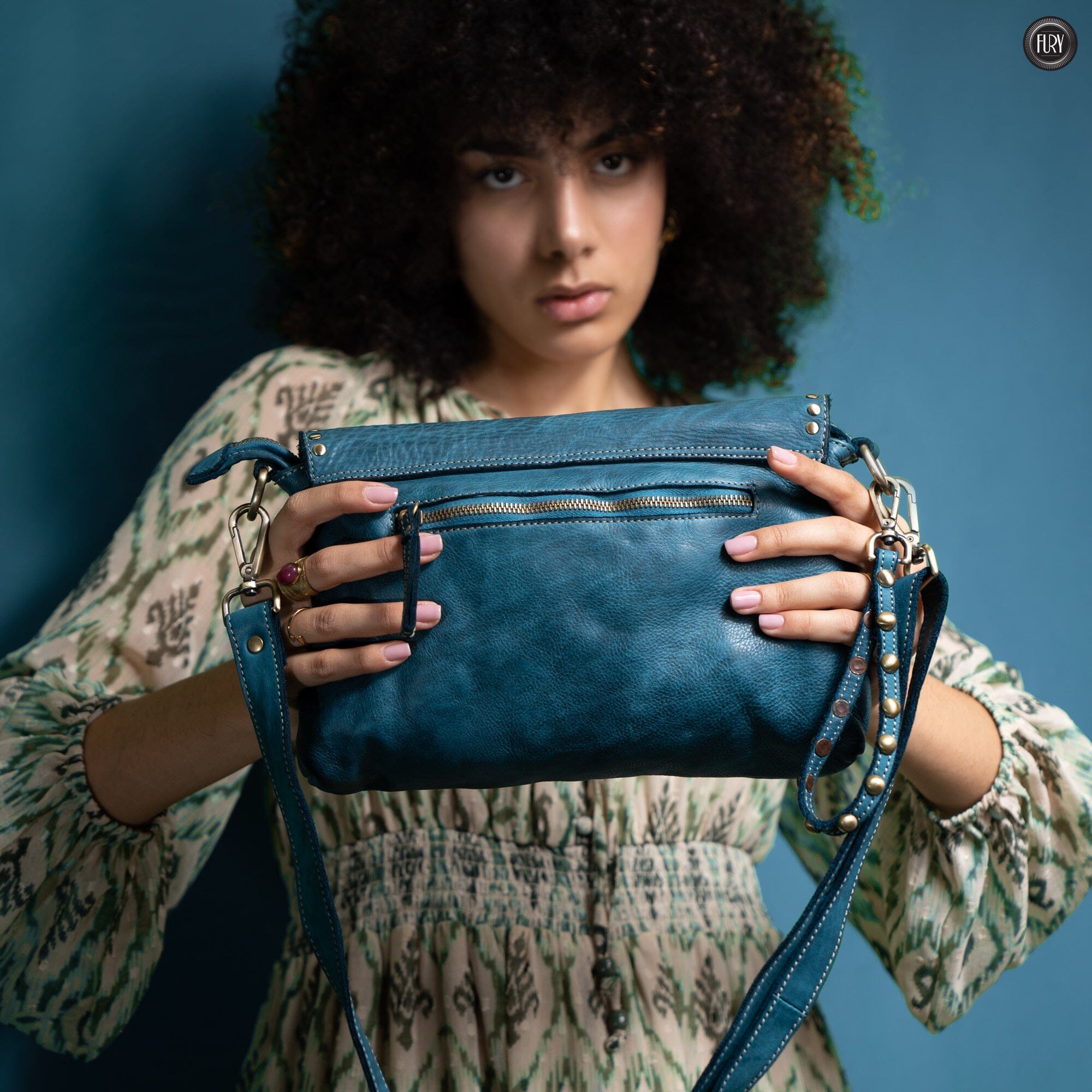 Pochette large in pelle Fury Bags