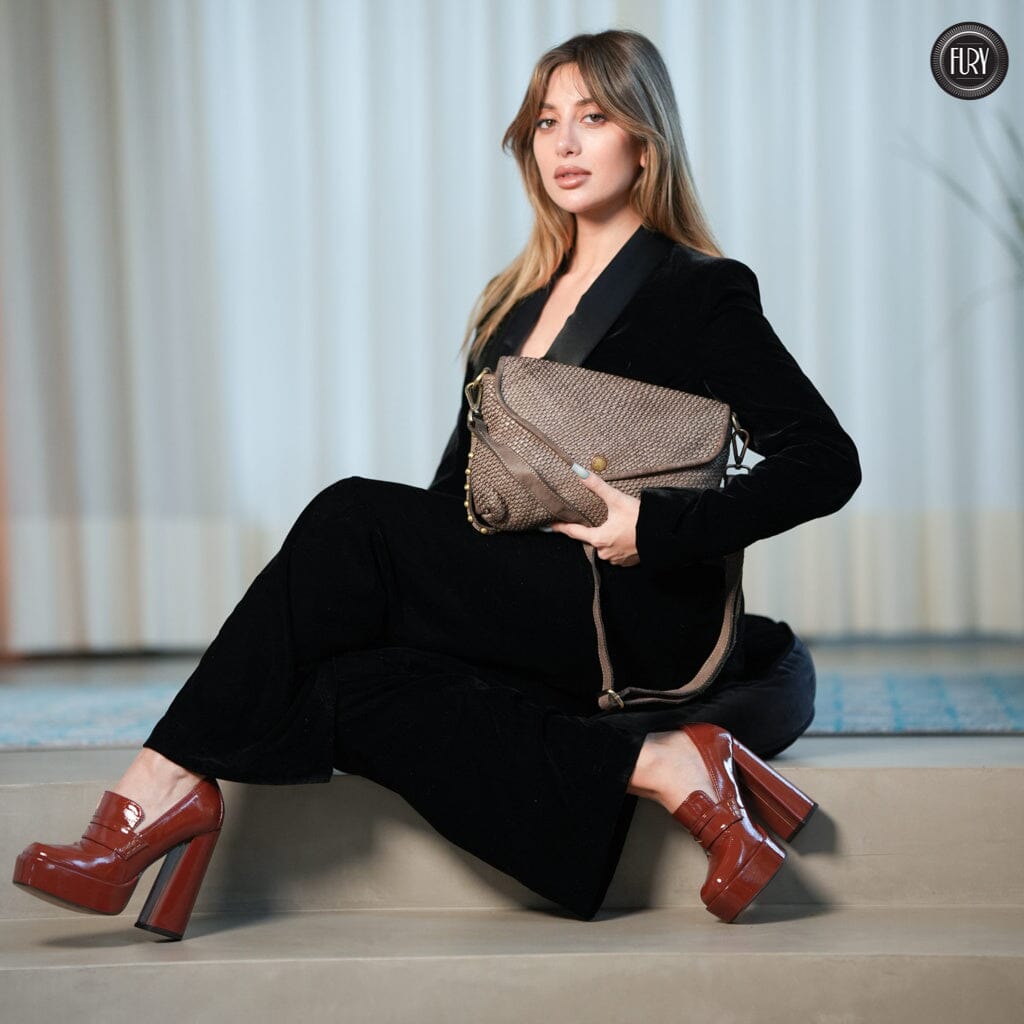 Pochette Sofia in pelle intrecciata - Fury