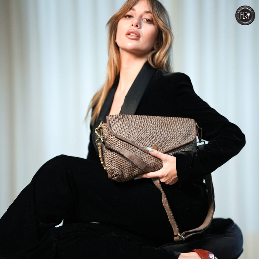 Pochette Sofia in pelle intrecciata - Fury