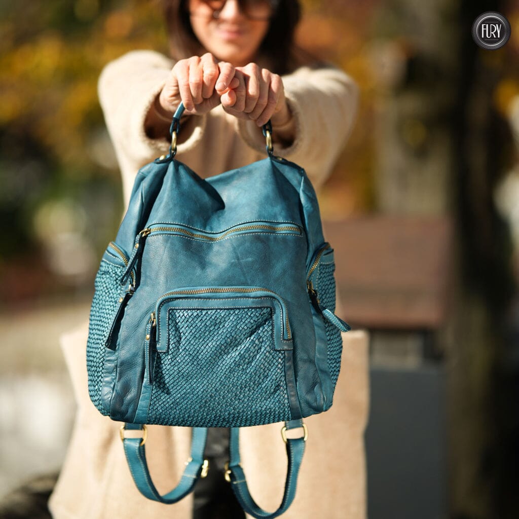 Zainetto Volterra in pelle intrecciata - Preordine - Fury