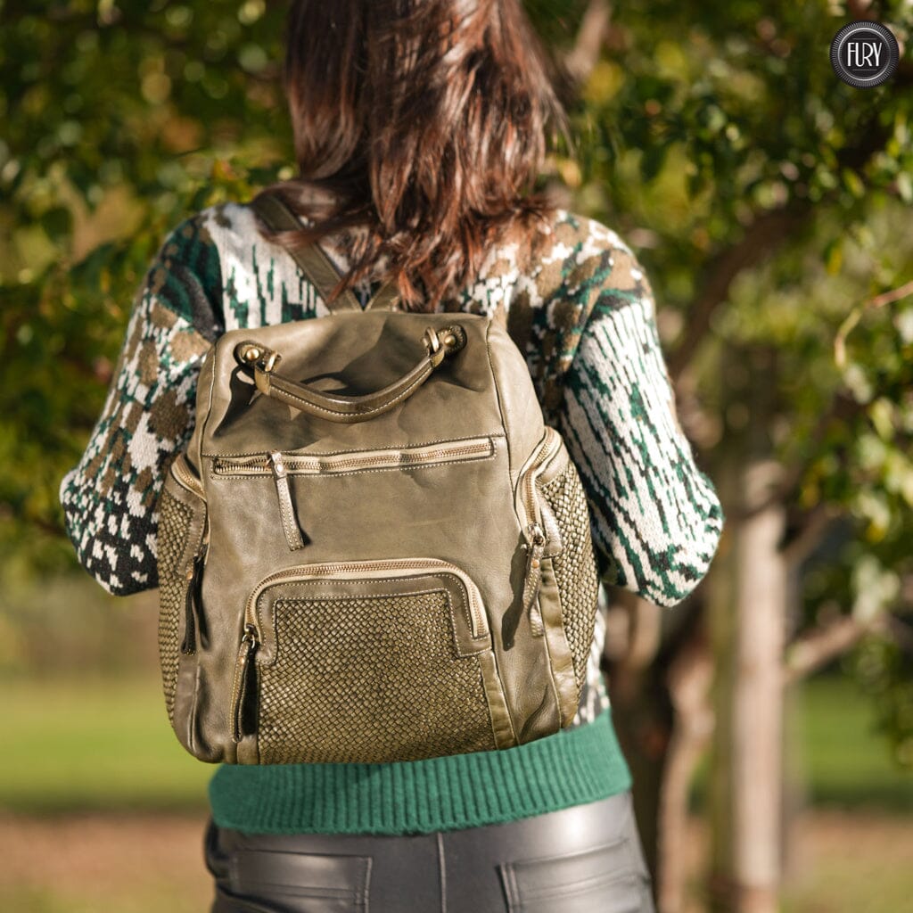 Zainetto Volterra in pelle intrecciata - Preordine - Fury