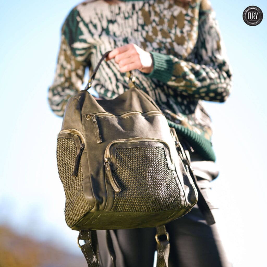 Zainetto Volterra in pelle intrecciata - Preordine - Fury