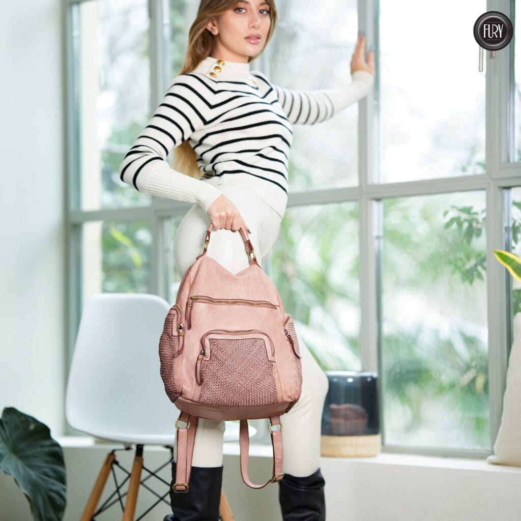 Zainetto Volterra in pelle intrecciata - Preordine - Fury