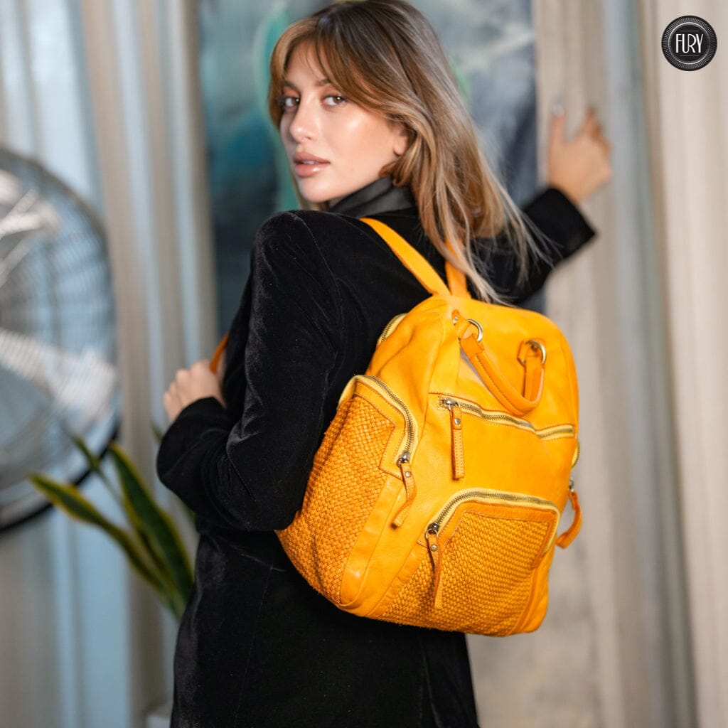 Zainetto Volterra in pelle intrecciata - Preordine - Fury