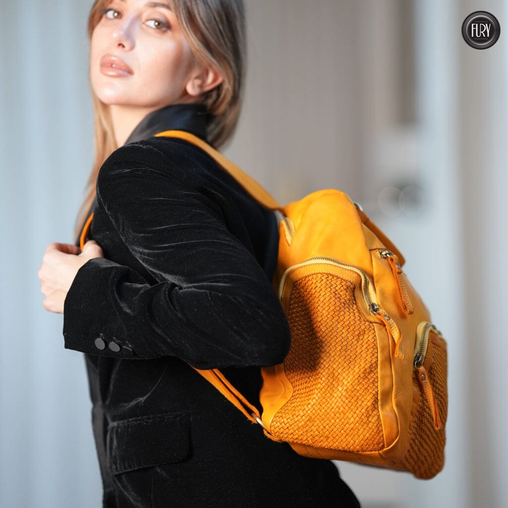 Zainetto Volterra in pelle intrecciata - Preordine - Fury