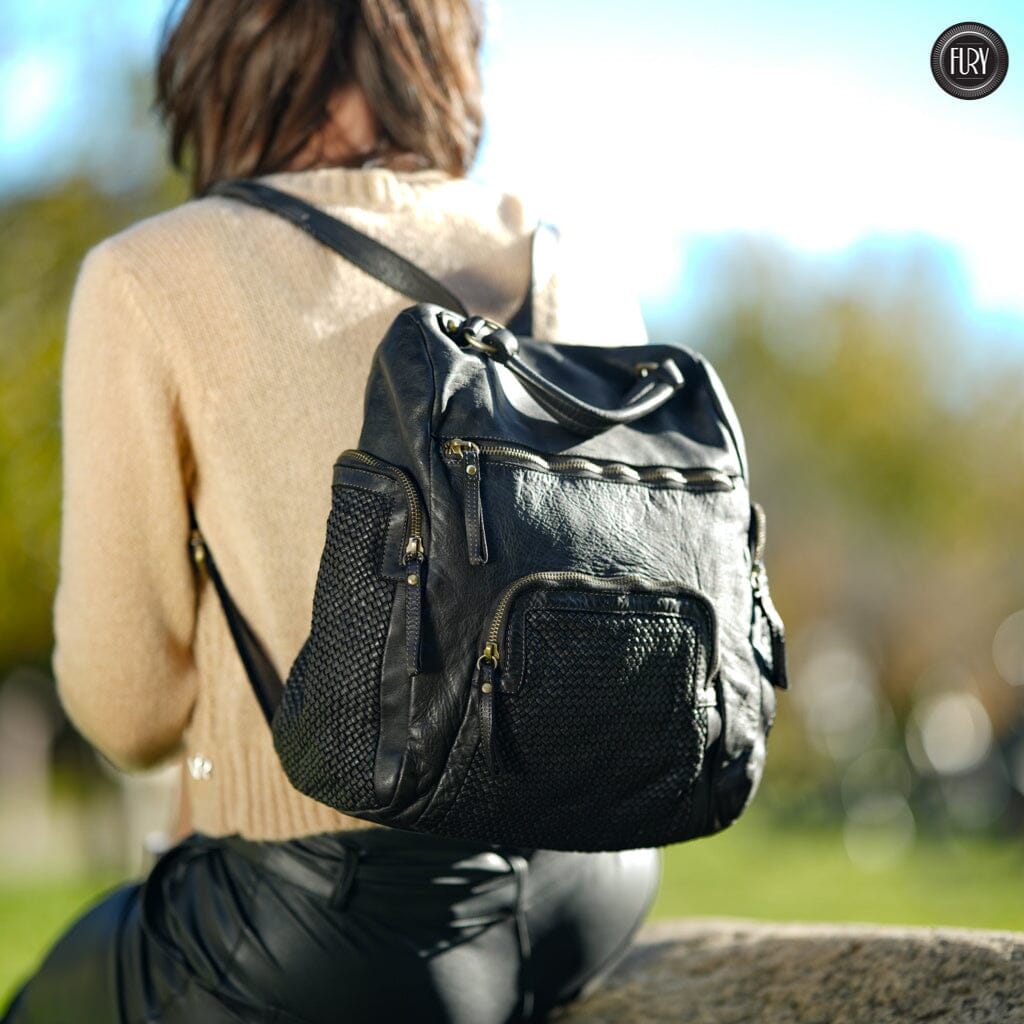 Zainetto Volterra in pelle intrecciata - Preordine - Fury