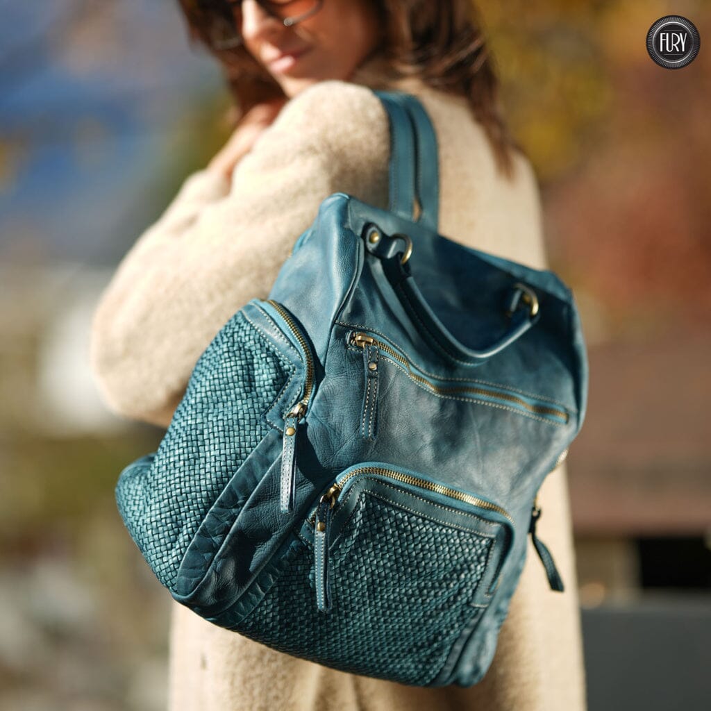 Zainetto Volterra in pelle intrecciata - Preordine - Fury