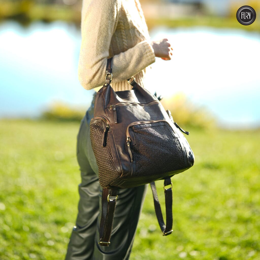 Zainetto Volterra in pelle intrecciata - Preordine - Fury