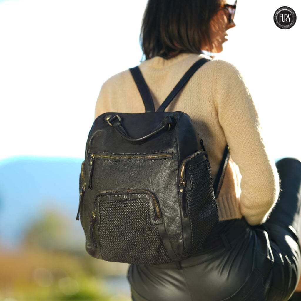 Zainetto Volterra in pelle intrecciata - Preordine - Fury