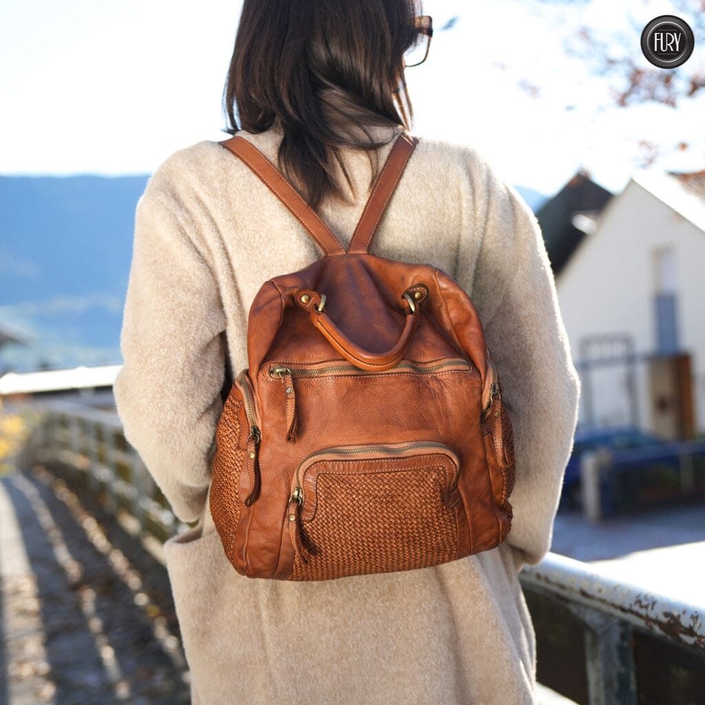 Zainetto Volterra in pelle intrecciata - Preordine - Fury