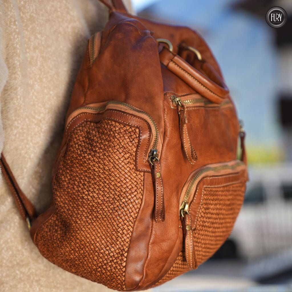 Zainetto Volterra in pelle intrecciata - Preordine - Fury