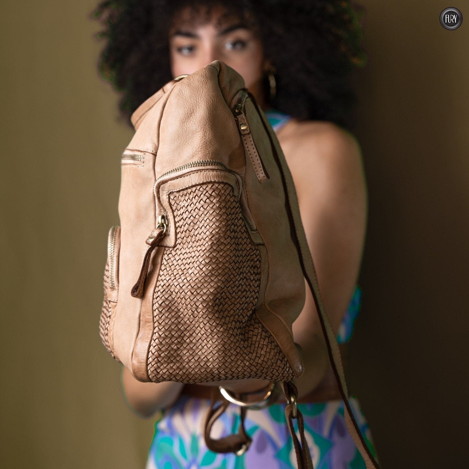 Zainetto Volterra in pelle intrecciata - Preordine - Fury