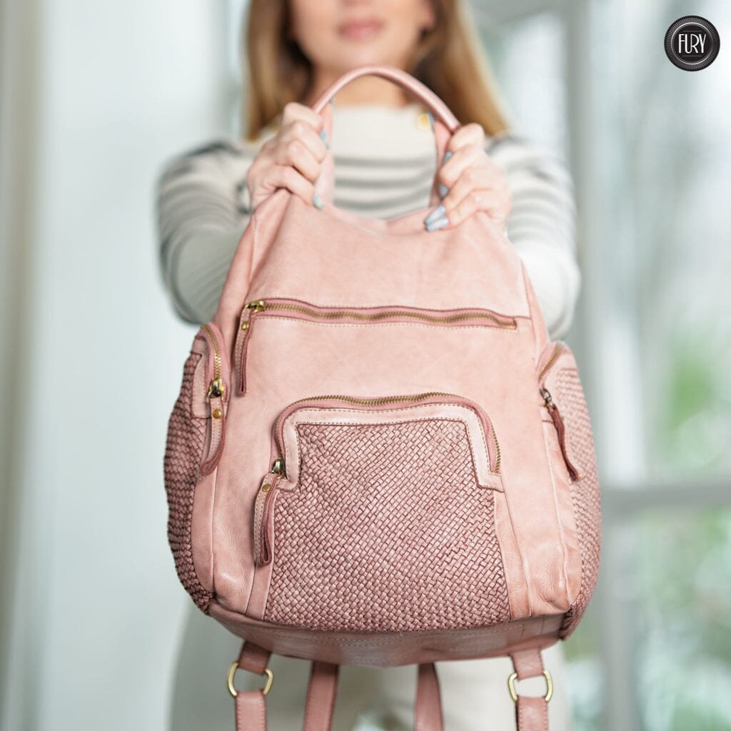 Zainetto Volterra in pelle intrecciata - Preordine - Fury