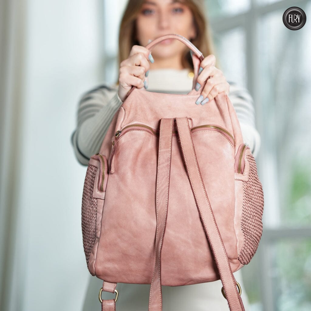 Zainetto Volterra in pelle intrecciata - Preordine - Fury