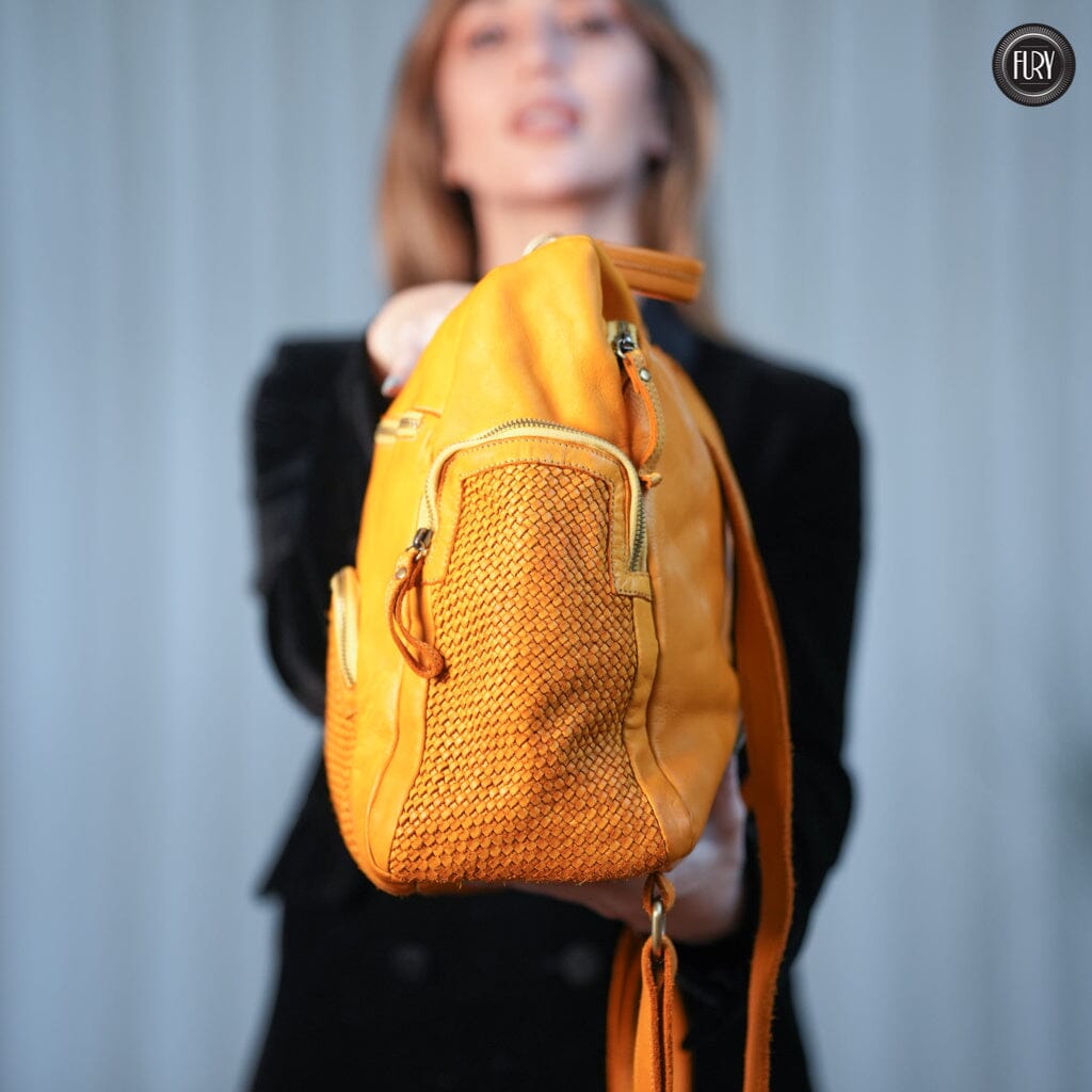 Zainetto Volterra in pelle intrecciata - Preordine - Fury