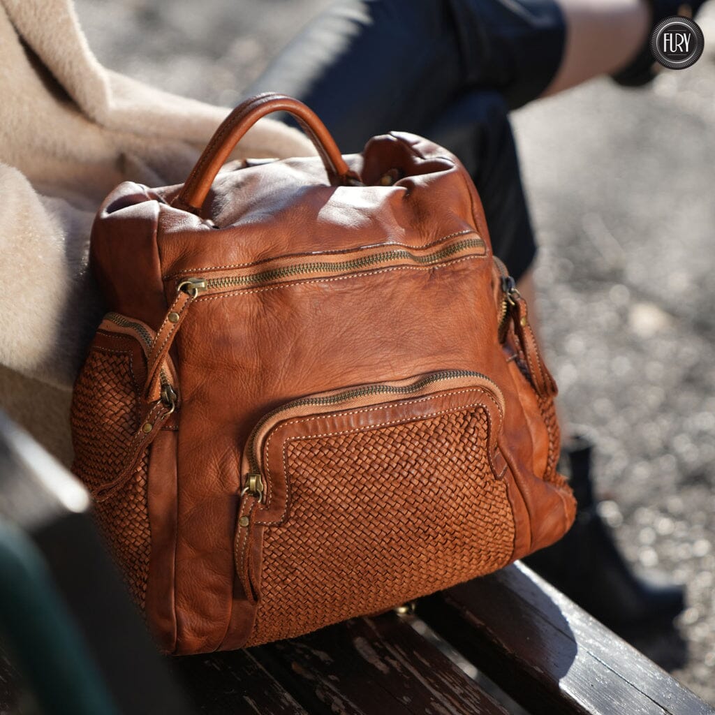 Zainetto Volterra in pelle intrecciata - Preordine - Fury