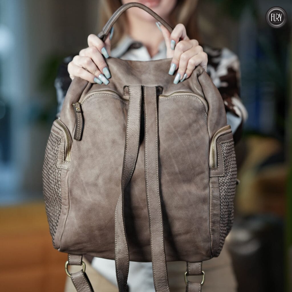 Zainetto Volterra in pelle intrecciata - Preordine - Fury