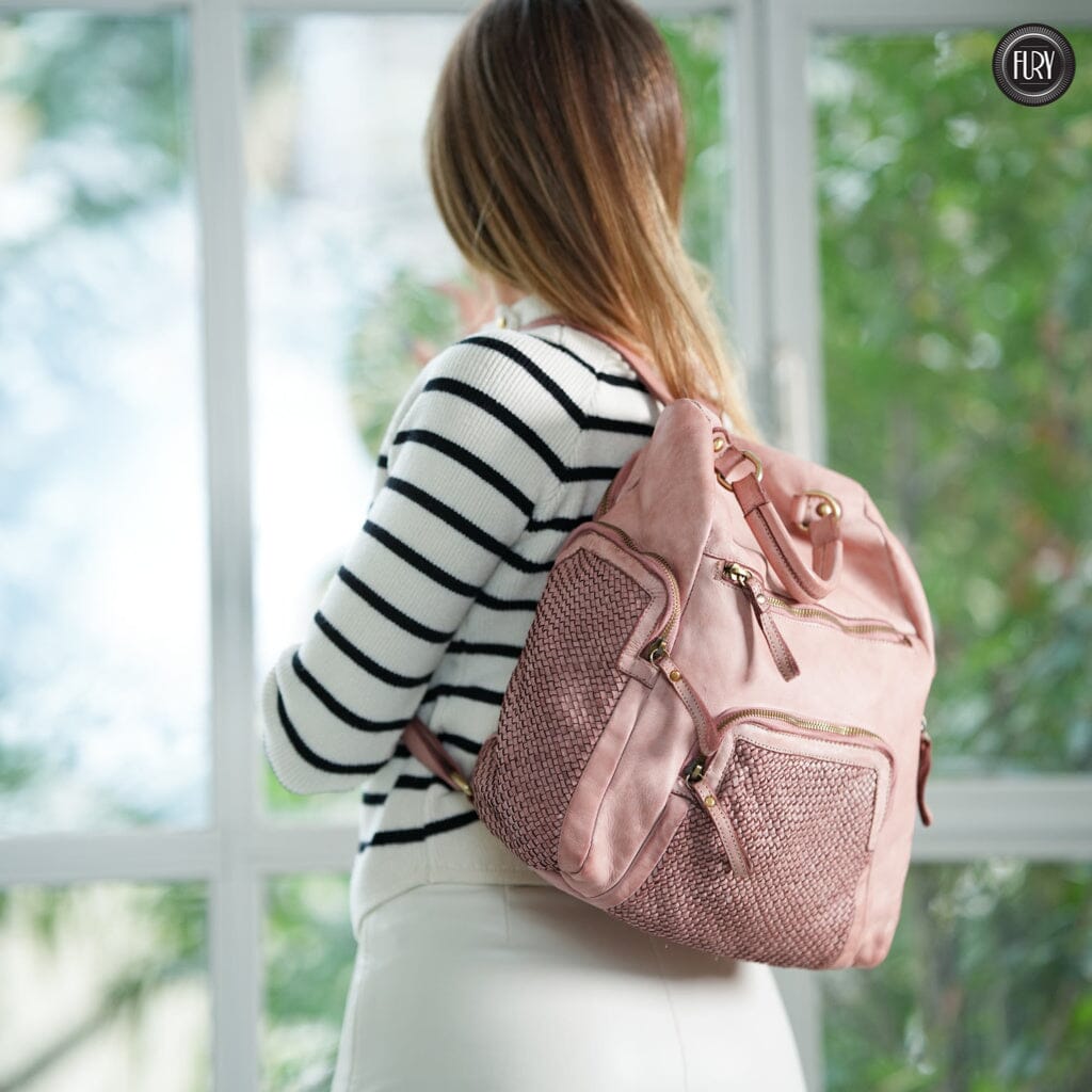 Zainetto Volterra in pelle intrecciata - Preordine - Fury