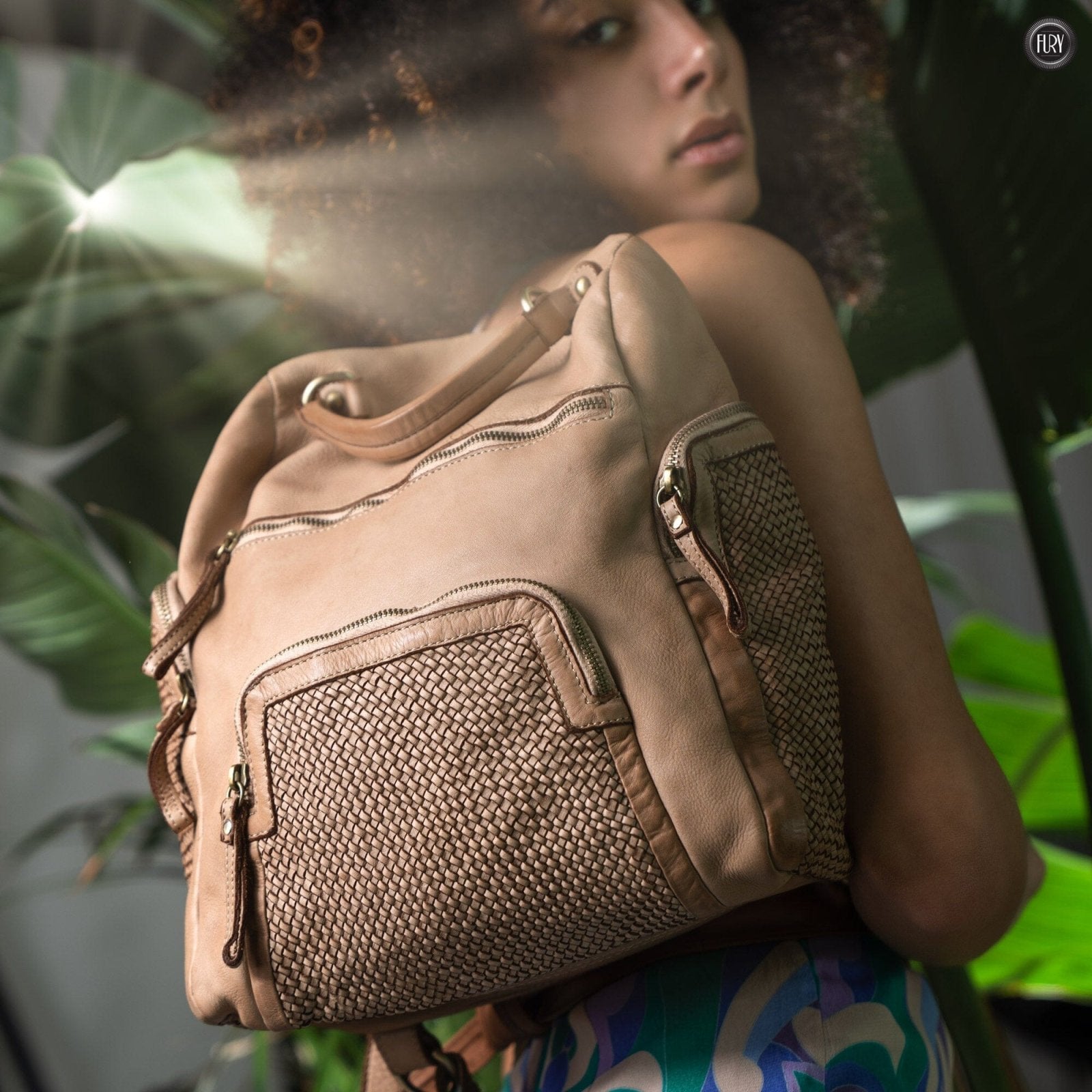 Zainetto Volterra in pelle intrecciata - Preordine - Fury