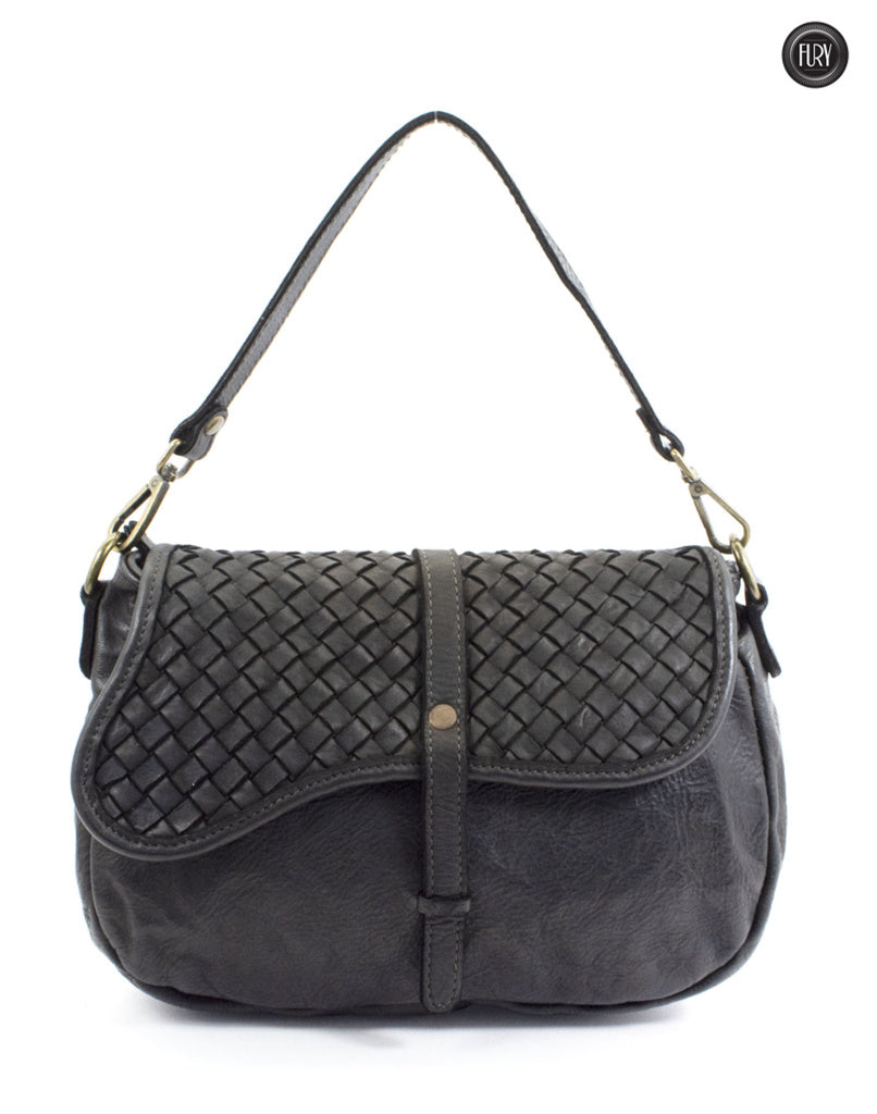 Borsa Livia in pelle intrecciata