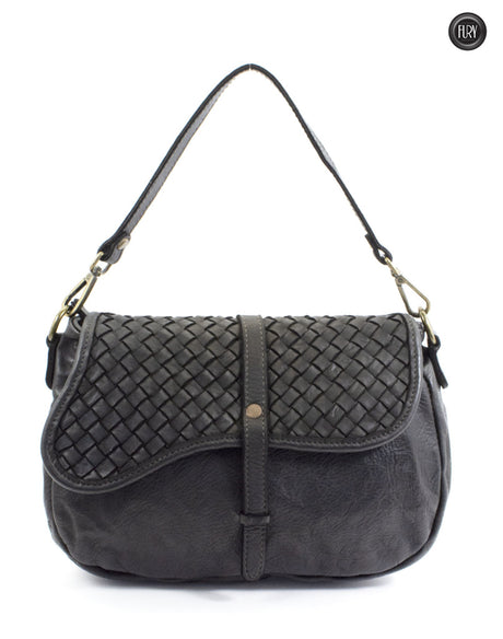 Borsa Livia in pelle intrecciata