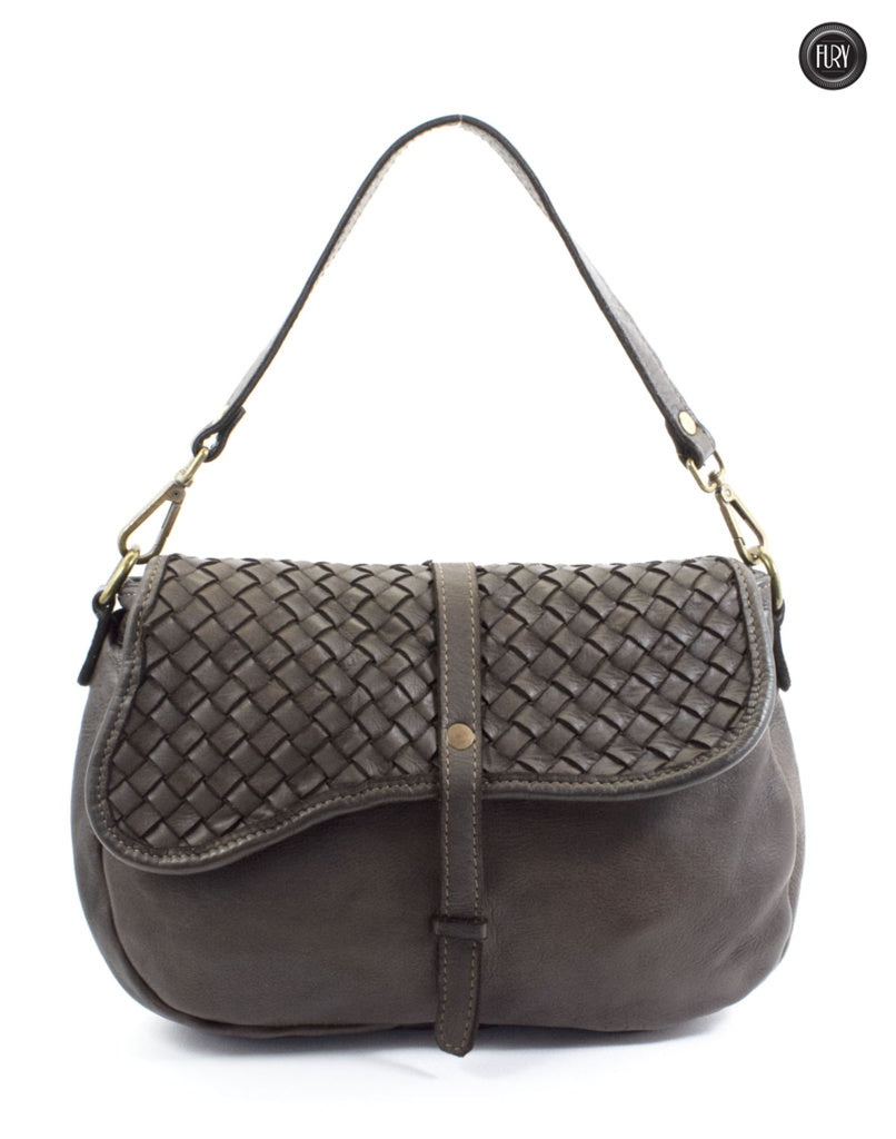 Borsa Livia in pelle intrecciata