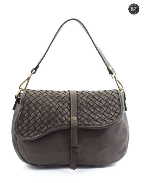 Borsa Livia in pelle intrecciata