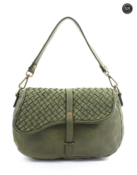 Borsa Livia in pelle intrecciata
